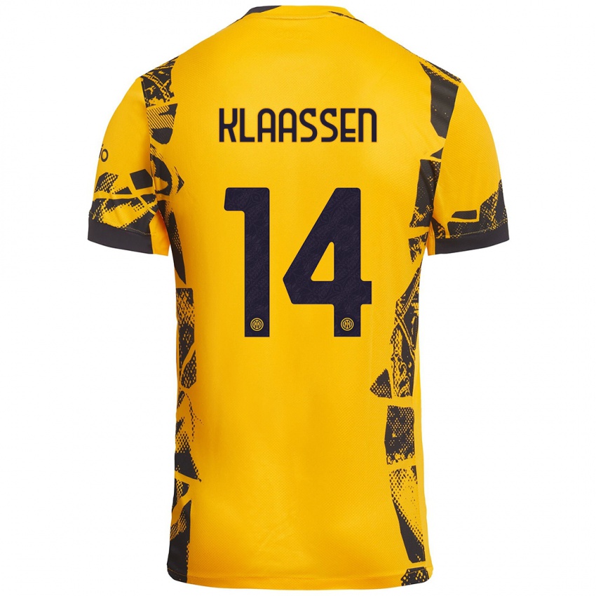 Enfant Maillot Davy Klaassen #14 Doré Noir Troisieme 2024/25 T-Shirt Suisse