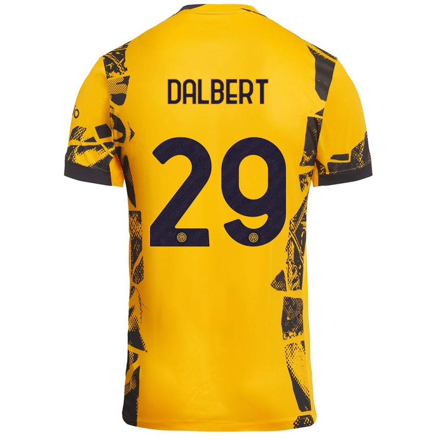 Enfant Maillot Dalbert #29 Doré Noir Troisieme 2024/25 T-Shirt Suisse