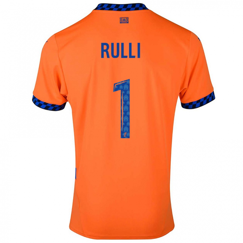 Enfant Maillot Gerónimo Rulli #1 Orange Bleu Foncé Troisieme 2024/25 T-Shirt Suisse