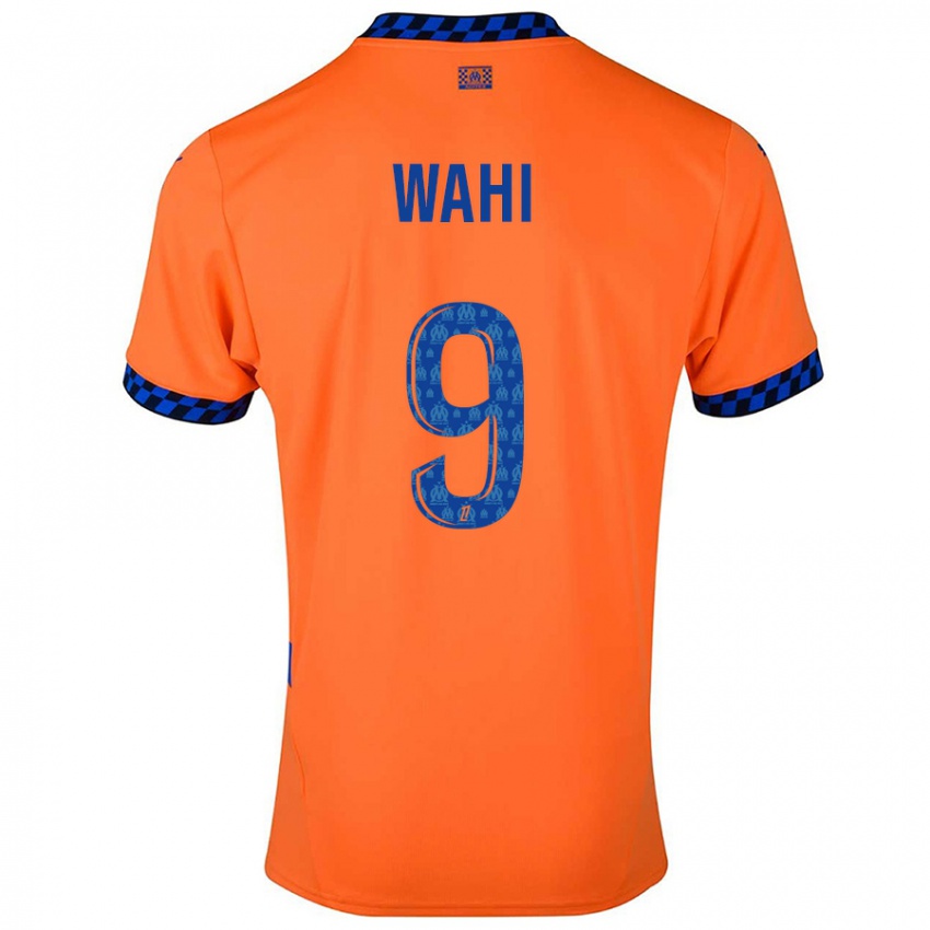 Enfant Maillot Elye Wahi #9 Orange Bleu Foncé Troisieme 2024/25 T-Shirt Suisse