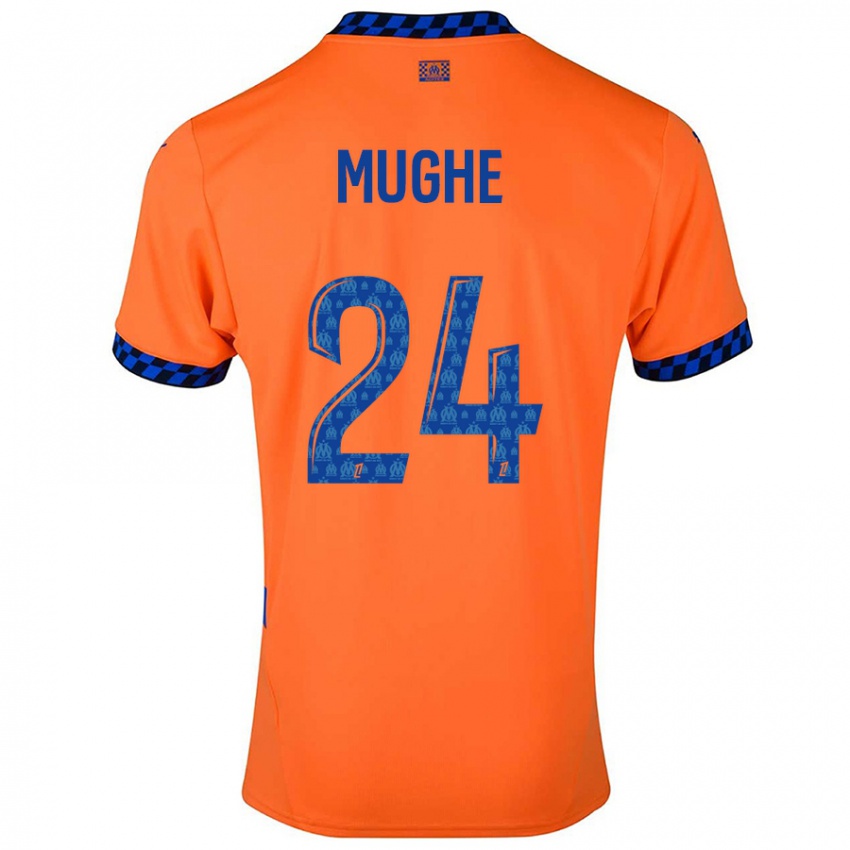 Enfant Maillot François Mughe #24 Orange Bleu Foncé Troisieme 2024/25 T-Shirt Suisse