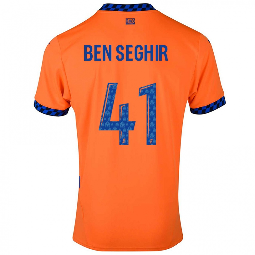 Enfant Maillot Salim Ben Seghir #41 Orange Bleu Foncé Troisieme 2024/25 T-Shirt Suisse