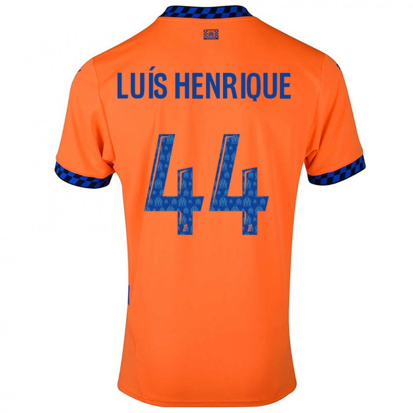 Enfant Maillot Luis Henrique #44 Orange Bleu Foncé Troisieme 2024/25 T-Shirt Suisse