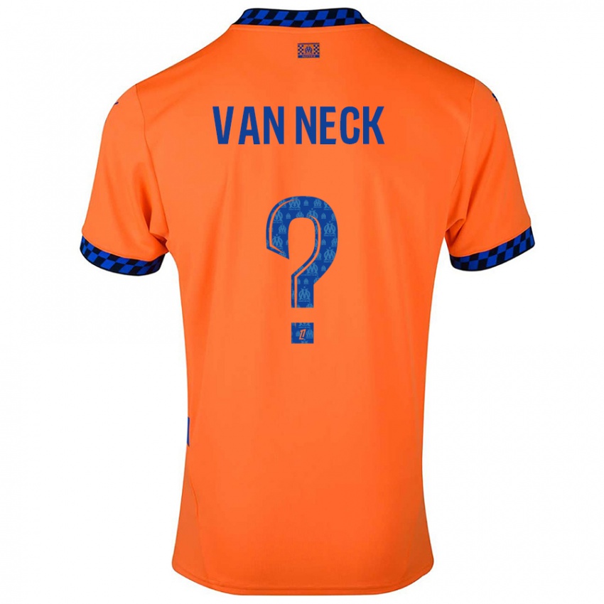 Enfant Maillot Jelle Van Neck #0 Orange Bleu Foncé Troisieme 2024/25 T-Shirt Suisse