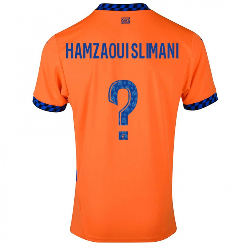 Enfant Maillot Hilan Hamzaoui Slimani #0 Orange Bleu Foncé Troisieme 2024/25 T-Shirt Suisse