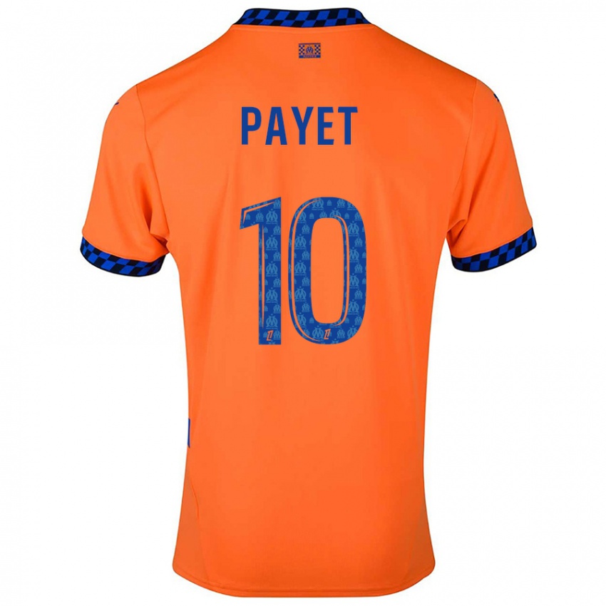 Enfant Maillot Dimitri Payet #10 Orange Bleu Foncé Troisieme 2024/25 T-Shirt Suisse