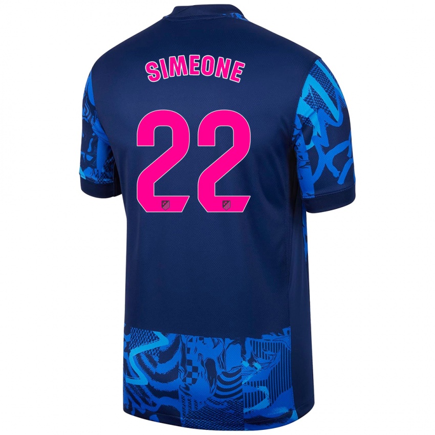 Enfant Maillot Giuliano Simeone #22 Bleu Royal Troisieme 2024/25 T-Shirt Suisse