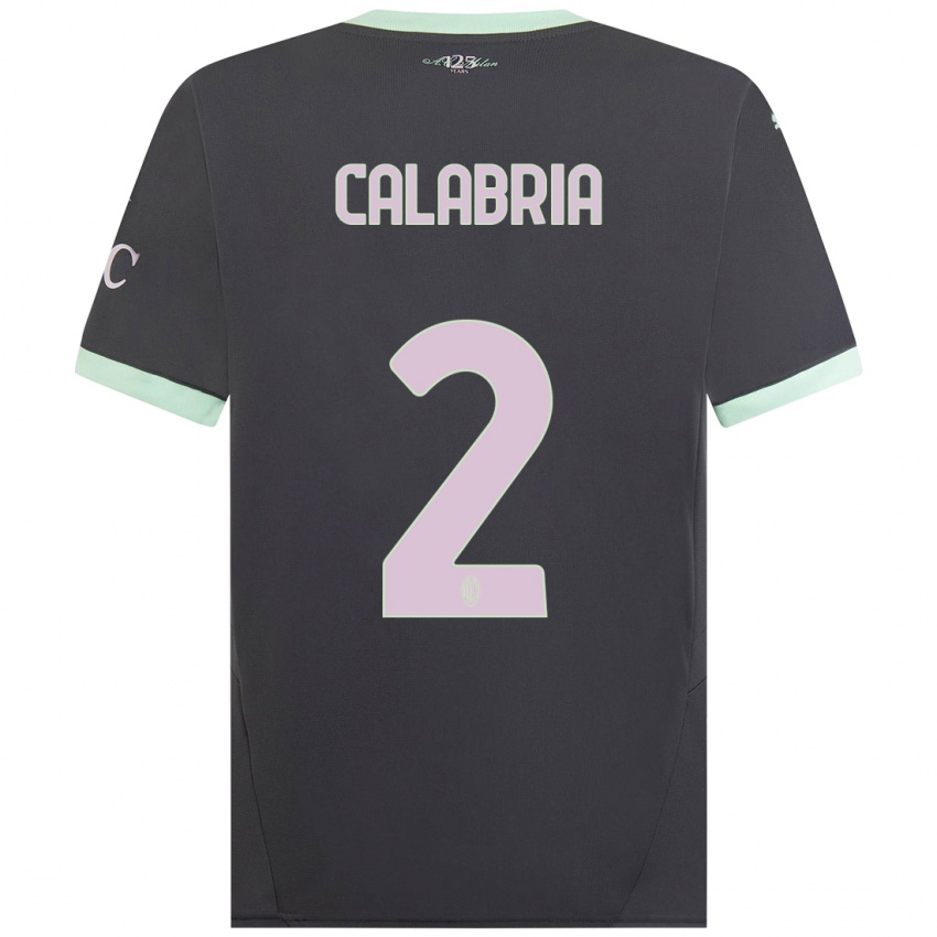 Kinder Davide Calabria #2 Grau Ausweichtrikot Trikot 2024/25 T-Shirt Schweiz