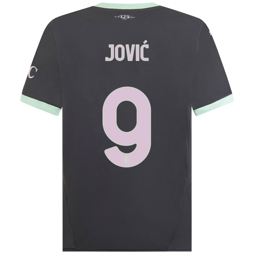 Enfant Maillot Luka Jovic #9 Gris Troisieme 2024/25 T-Shirt Suisse