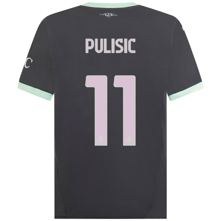 Kinder Christian Pulisic #11 Grau Ausweichtrikot Trikot 2024/25 T-Shirt Schweiz