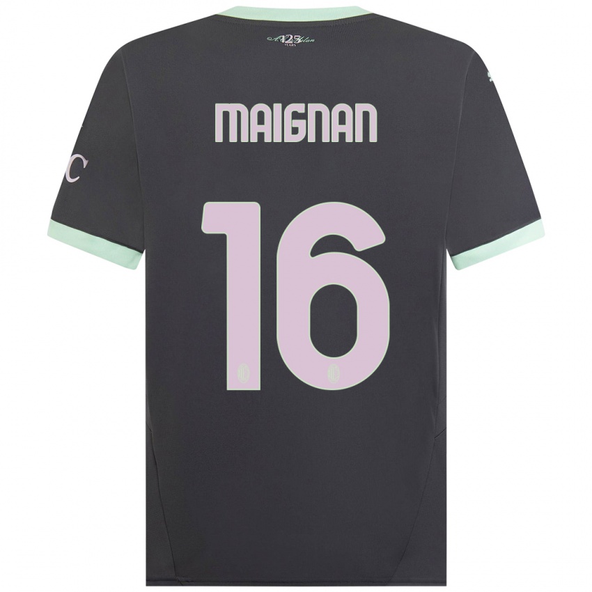 Kinder Mike Maignan #16 Grau Ausweichtrikot Trikot 2024/25 T-Shirt Schweiz