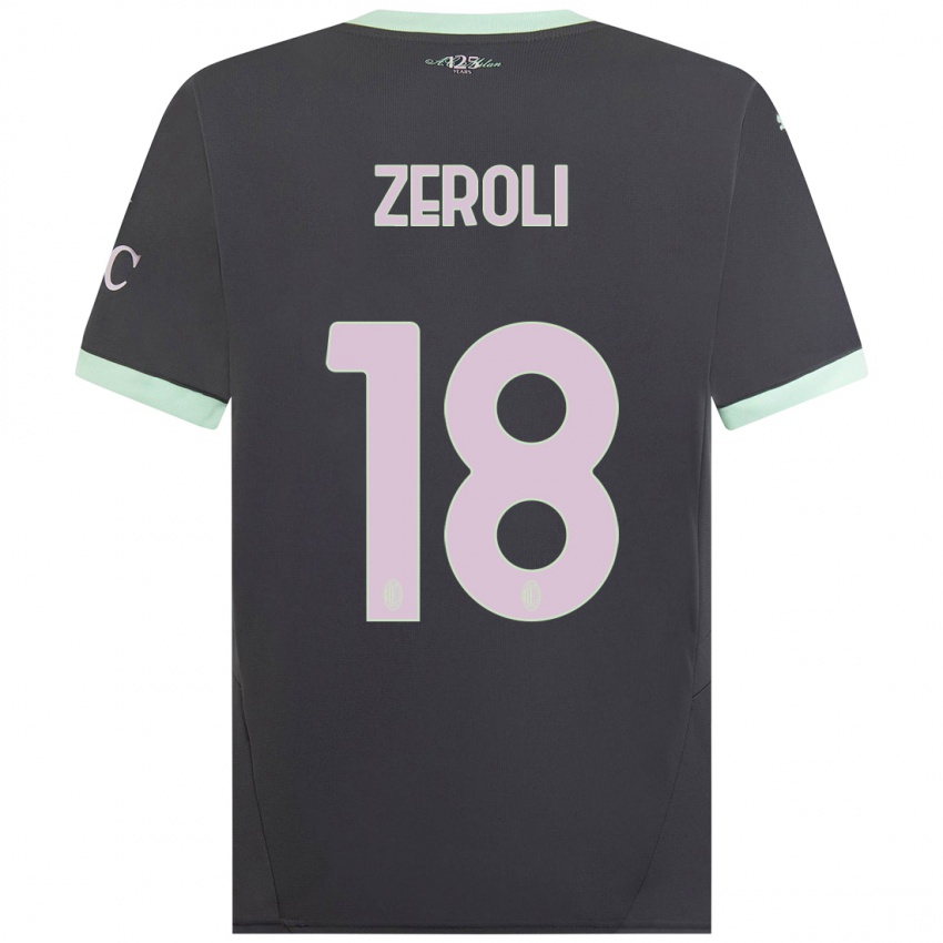 Enfant Maillot Kevin Zeroli #18 Gris Troisieme 2024/25 T-Shirt Suisse