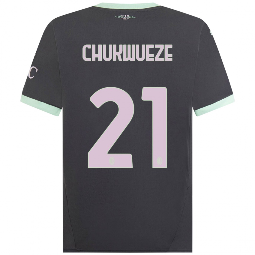 Kinder Samuel Chukwueze #21 Grau Ausweichtrikot Trikot 2024/25 T-Shirt Schweiz