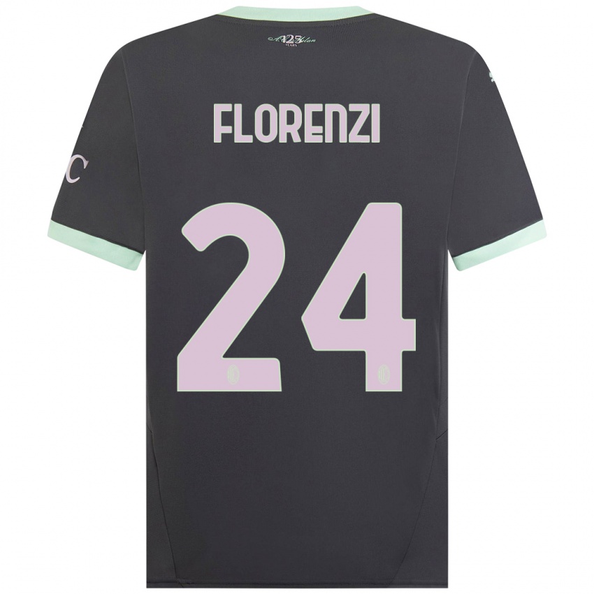 Enfant Maillot Alessandro Florenzi #24 Gris Troisieme 2024/25 T-Shirt Suisse