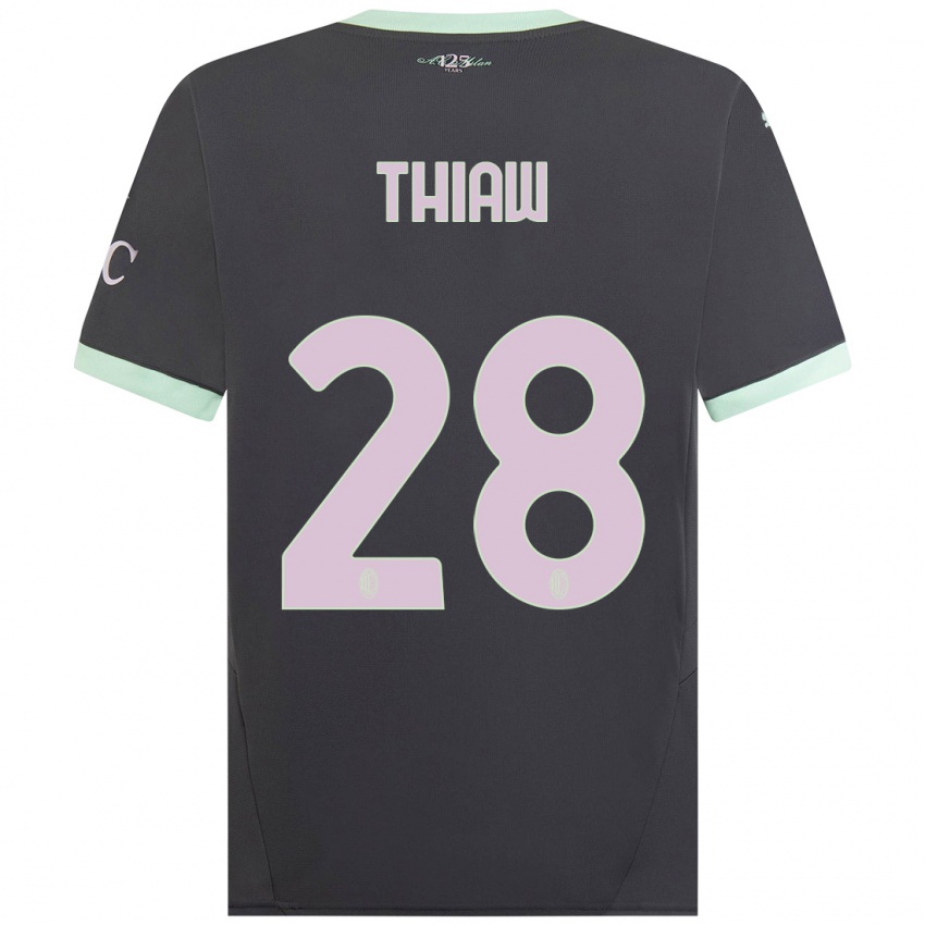 Kinder Malick Thiaw #28 Grau Ausweichtrikot Trikot 2024/25 T-Shirt Schweiz