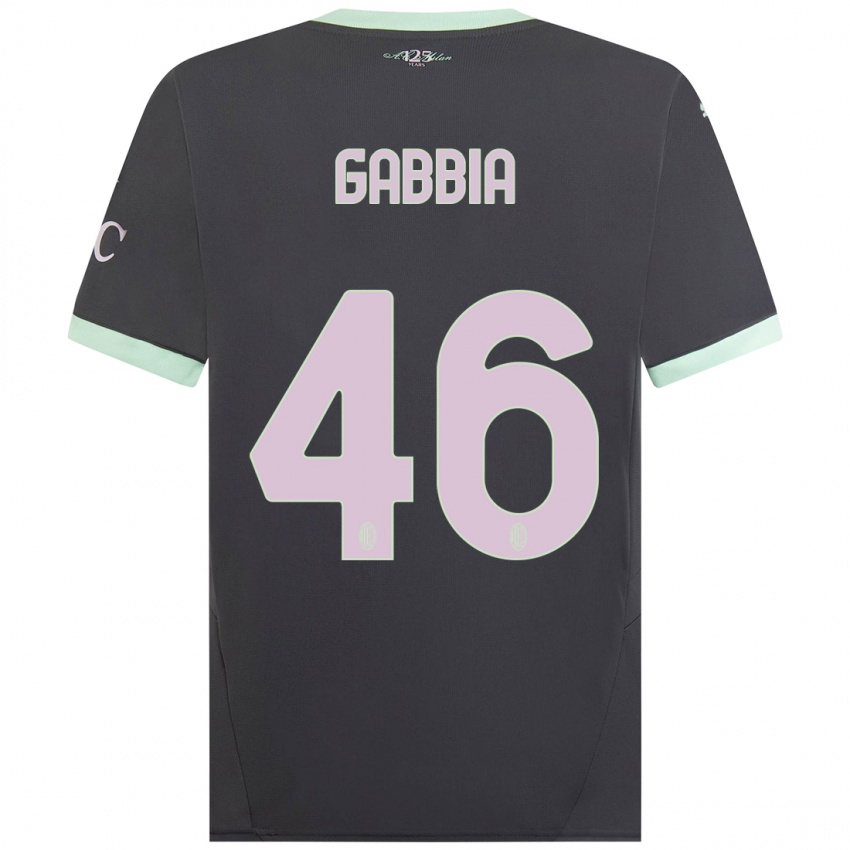 Kinder Matteo Gabbia #46 Grau Ausweichtrikot Trikot 2024/25 T-Shirt Schweiz