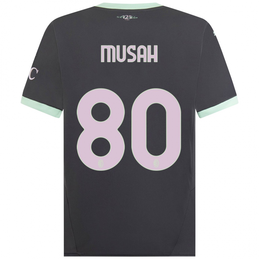 Kinder Yunus Musah #80 Grau Ausweichtrikot Trikot 2024/25 T-Shirt Schweiz