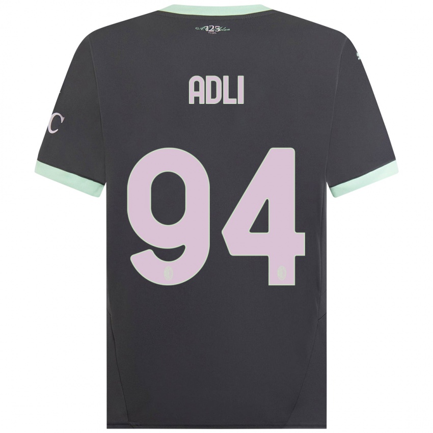 Kinder Yacine Adli #94 Grau Ausweichtrikot Trikot 2024/25 T-Shirt Schweiz