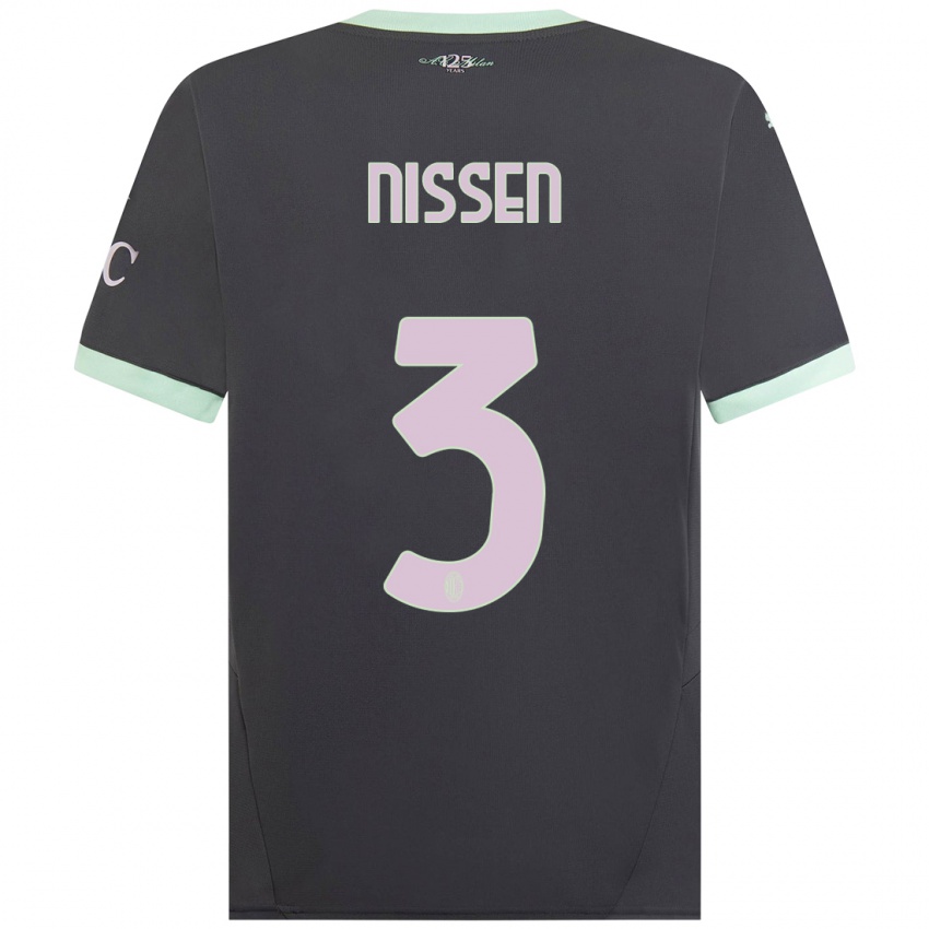 Kinder Fredrik Nissen #3 Grau Ausweichtrikot Trikot 2024/25 T-Shirt Schweiz