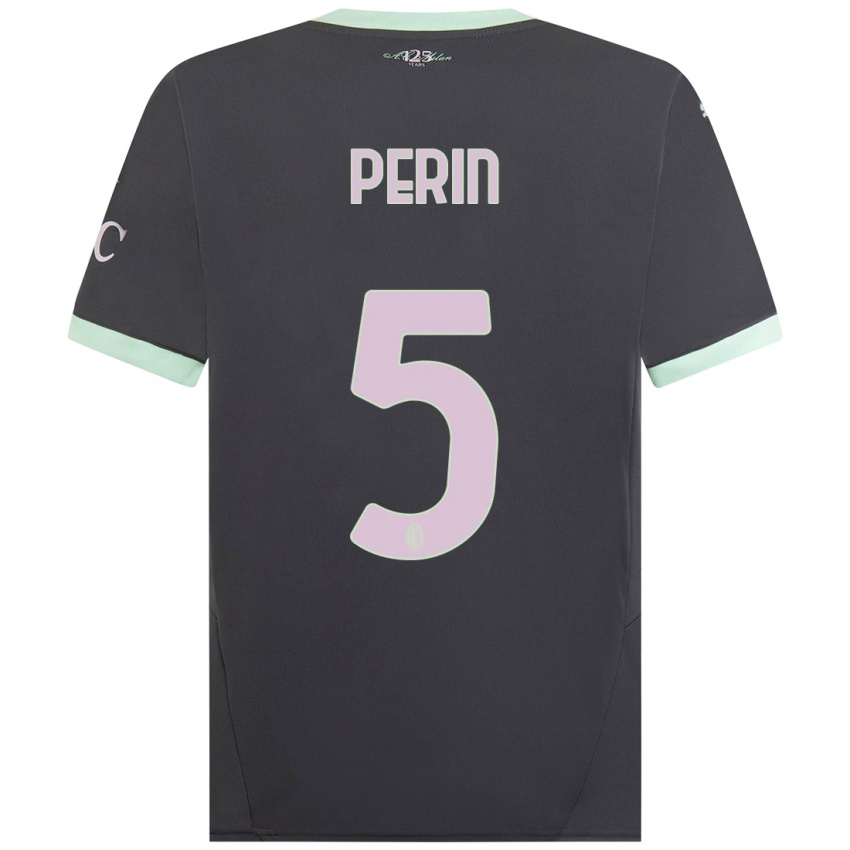 Kinder Ernesto Perin #5 Grau Ausweichtrikot Trikot 2024/25 T-Shirt Schweiz