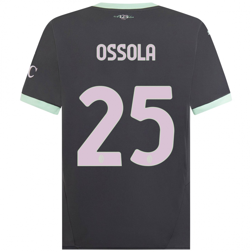 Kinder Lorenzo Ossola #25 Grau Ausweichtrikot Trikot 2024/25 T-Shirt Schweiz