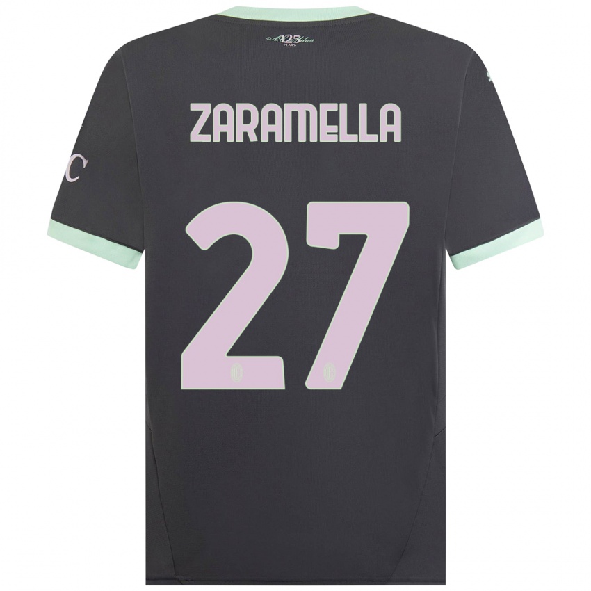 Kinder Mattia Zaramella #27 Grau Ausweichtrikot Trikot 2024/25 T-Shirt Schweiz