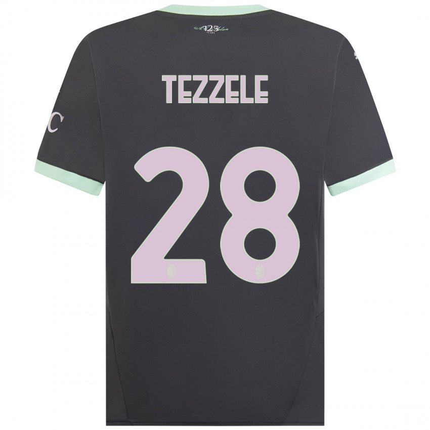 Kinder Matteo Tezzele #28 Grau Ausweichtrikot Trikot 2024/25 T-Shirt Schweiz