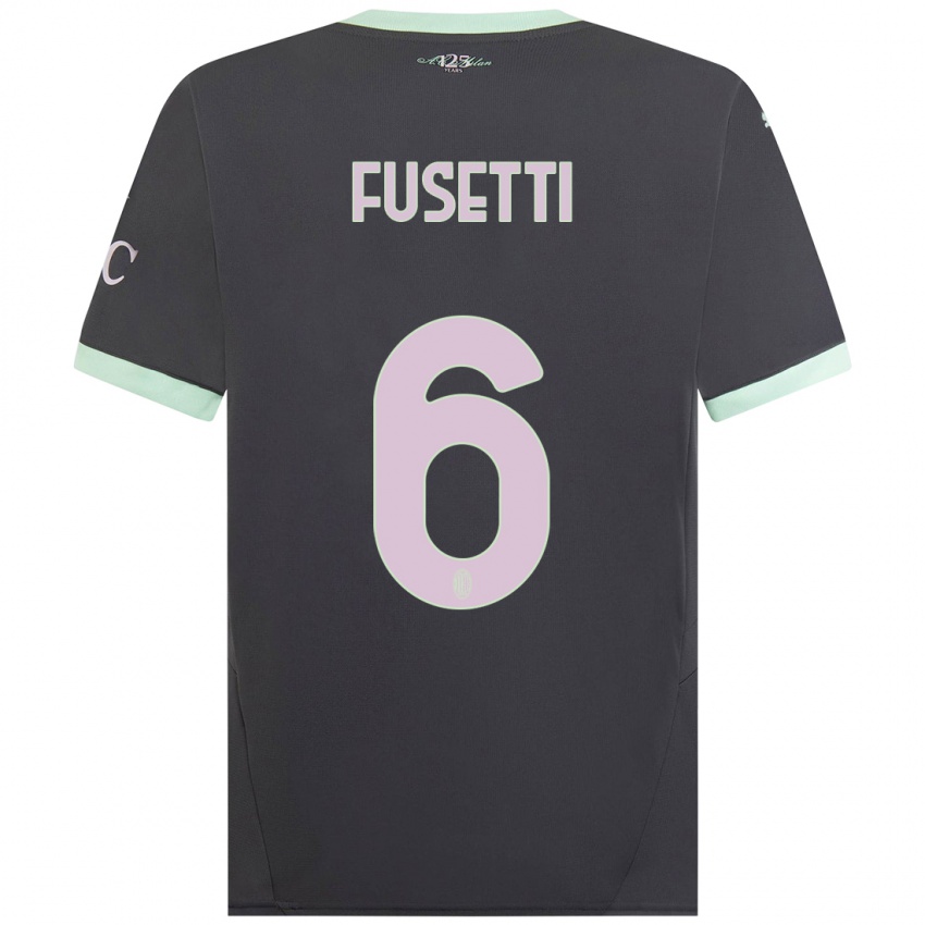 Enfant Maillot Laura Fusetti #6 Gris Troisieme 2024/25 T-Shirt Suisse