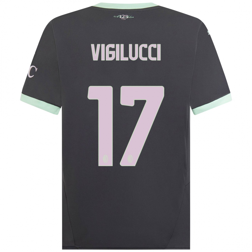 Kinder Valery Vigilucci #17 Grau Ausweichtrikot Trikot 2024/25 T-Shirt Schweiz