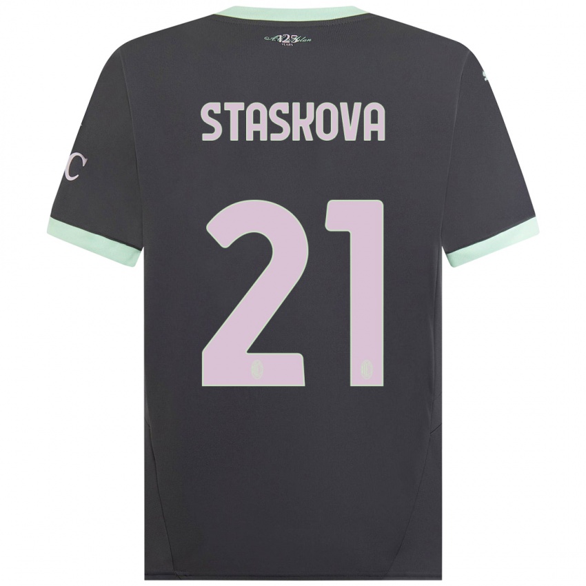 Kinder Andrea Stašková #21 Grau Ausweichtrikot Trikot 2024/25 T-Shirt Schweiz