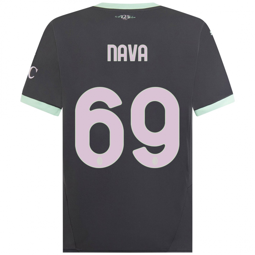 Kinder Lapo Nava #69 Grau Ausweichtrikot Trikot 2024/25 T-Shirt Schweiz