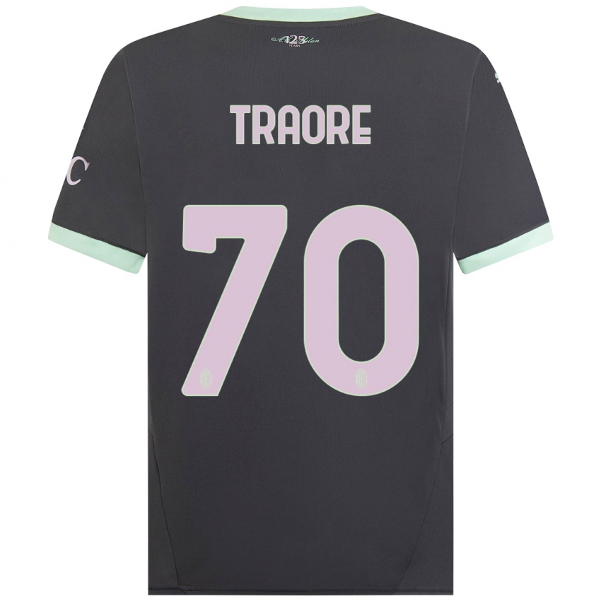 Enfant Maillot Chaka Traore #70 Gris Troisieme 2024/25 T-Shirt Suisse