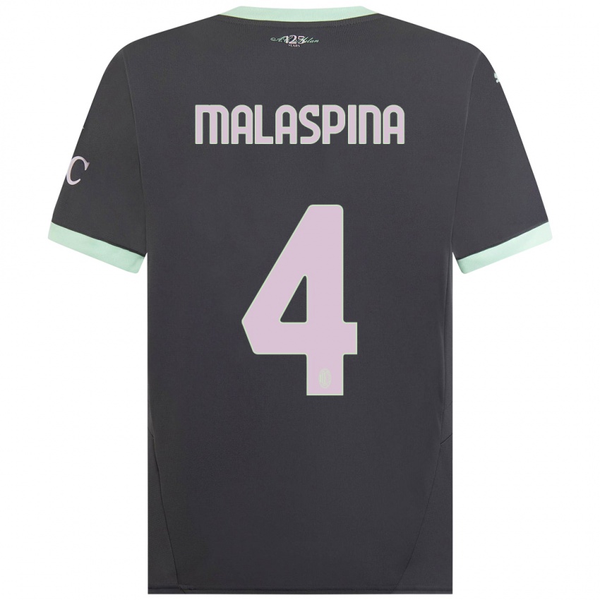 Kinder Mattia Malaspina #4 Grau Ausweichtrikot Trikot 2024/25 T-Shirt Schweiz