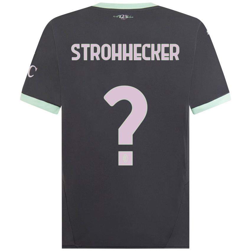 Kinder Riccardo Strohhecker #0 Grau Ausweichtrikot Trikot 2024/25 T-Shirt Schweiz