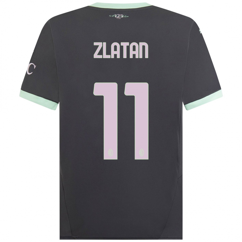 Kinder Zlatan Ibrahimovic #11 Grau Ausweichtrikot Trikot 2024/25 T-Shirt Schweiz