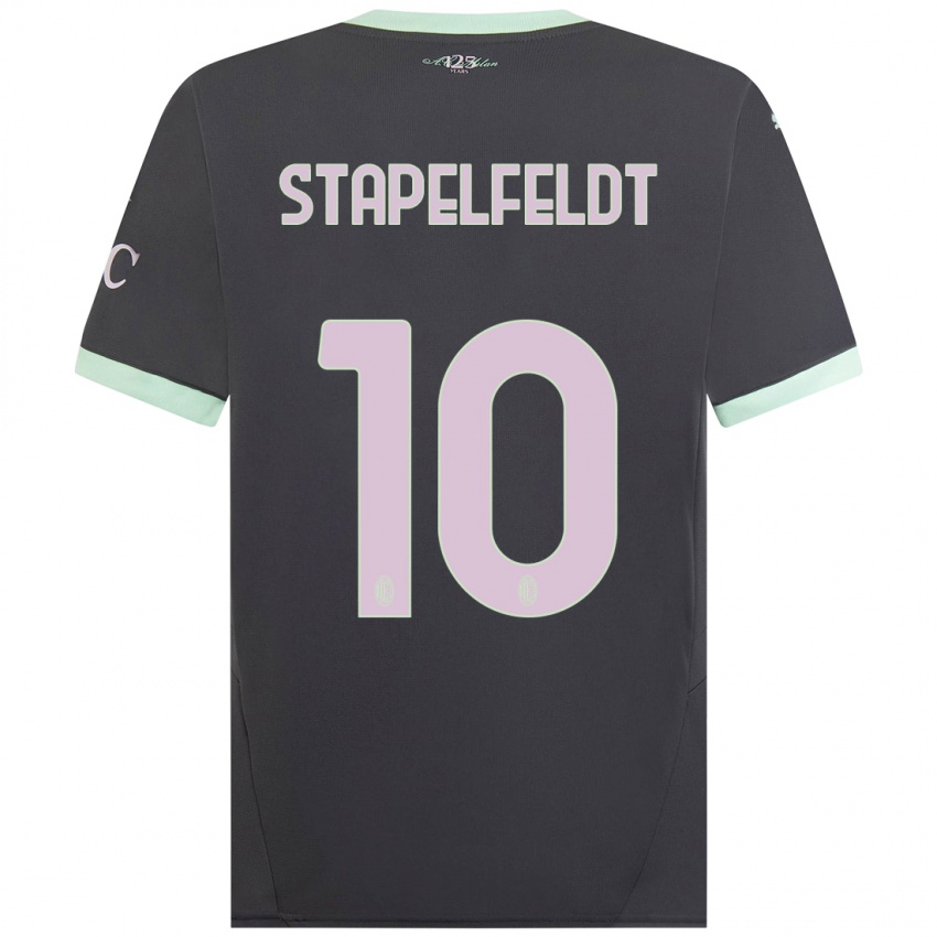 Kinder Nina Stapelfeldt #10 Grau Ausweichtrikot Trikot 2024/25 T-Shirt Schweiz