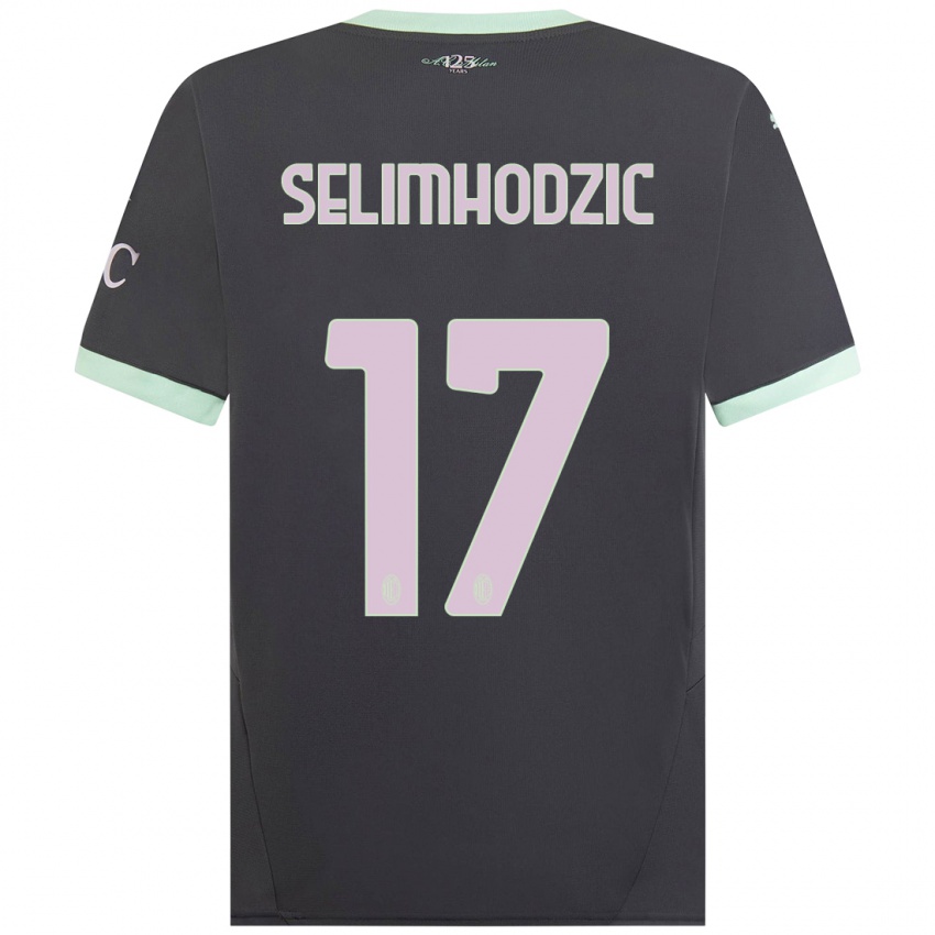 Kinder Noa Selimhodzic #17 Grau Ausweichtrikot Trikot 2024/25 T-Shirt Schweiz