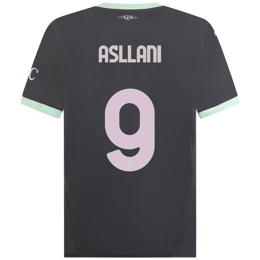 Kinder Kosovare Asllani #9 Grau Ausweichtrikot Trikot 2024/25 T-Shirt Schweiz