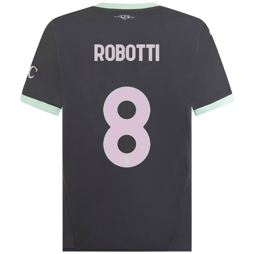 Enfant Maillot Giovanni Robotti #8 Gris Troisieme 2024/25 T-Shirt Suisse