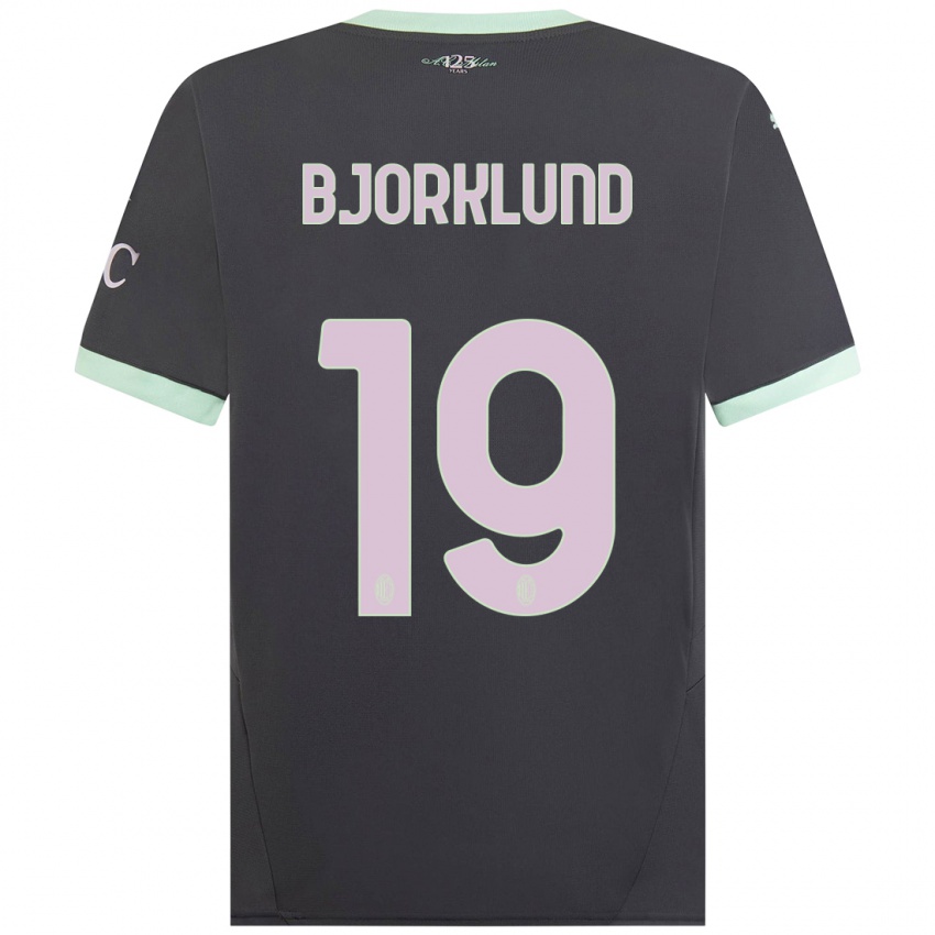 Kinder Lukas Bjorklund #19 Grau Ausweichtrikot Trikot 2024/25 T-Shirt Schweiz