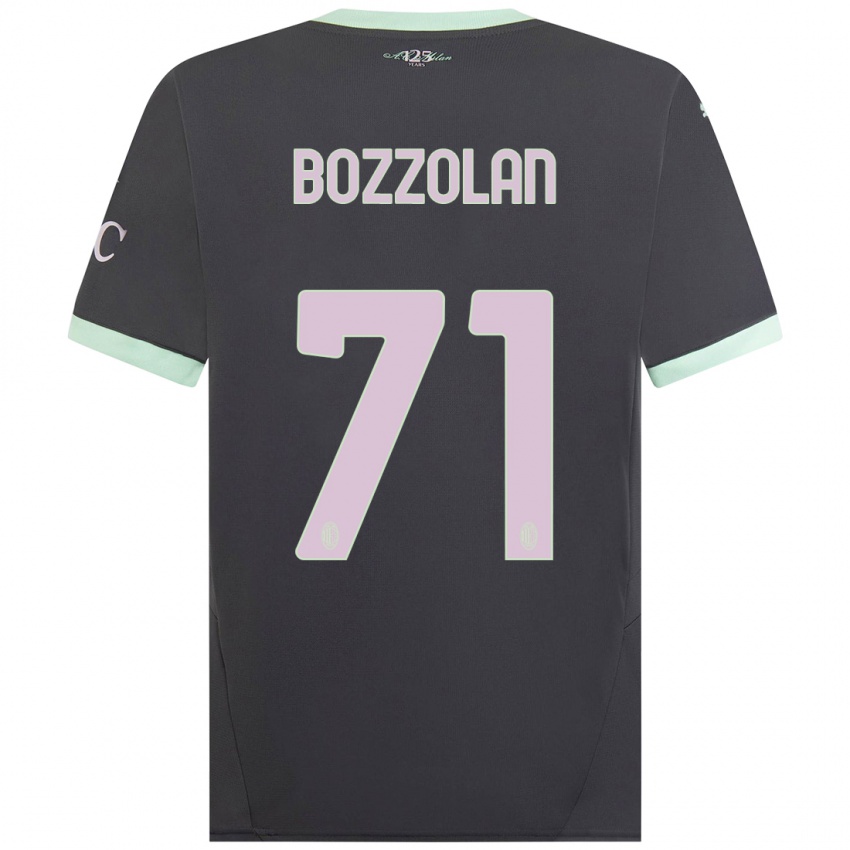 Kinder Andrea Bozzolan #71 Grau Ausweichtrikot Trikot 2024/25 T-Shirt Schweiz