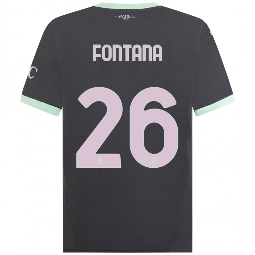 Kinder Francesco Fontana #26 Grau Ausweichtrikot Trikot 2024/25 T-Shirt Schweiz