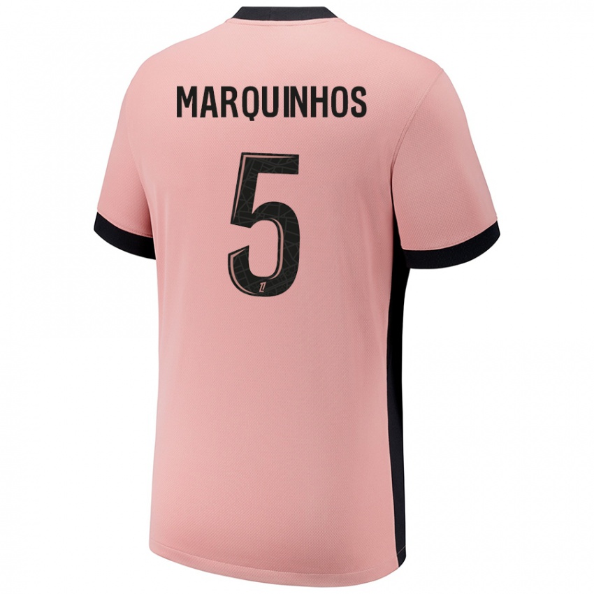 Enfant Maillot Marquinhos #5 Rouille Rose Troisieme 2024/25 T-Shirt Suisse