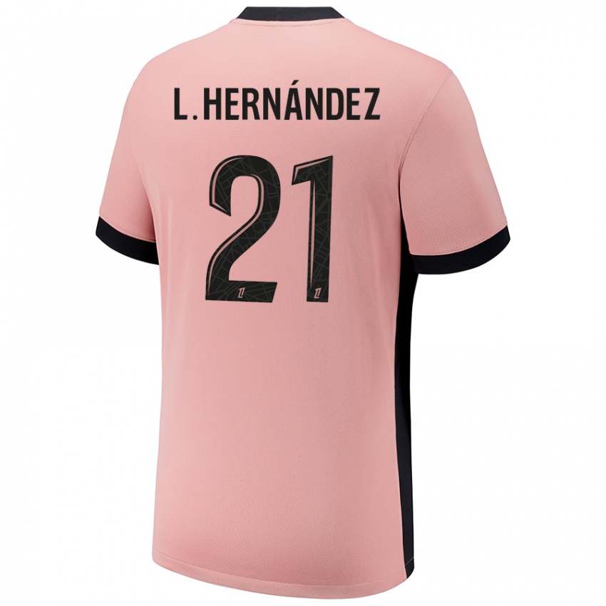 Enfant Maillot Lucas Hernandez #21 Rouille Rose Troisieme 2024/25 T-Shirt Suisse