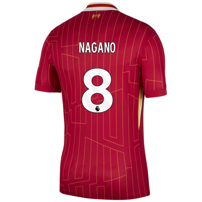 Herren Fūka Nagano #8 Rot Gelb Weiß Heimtrikot Trikot 2024/25 T-Shirt Schweiz