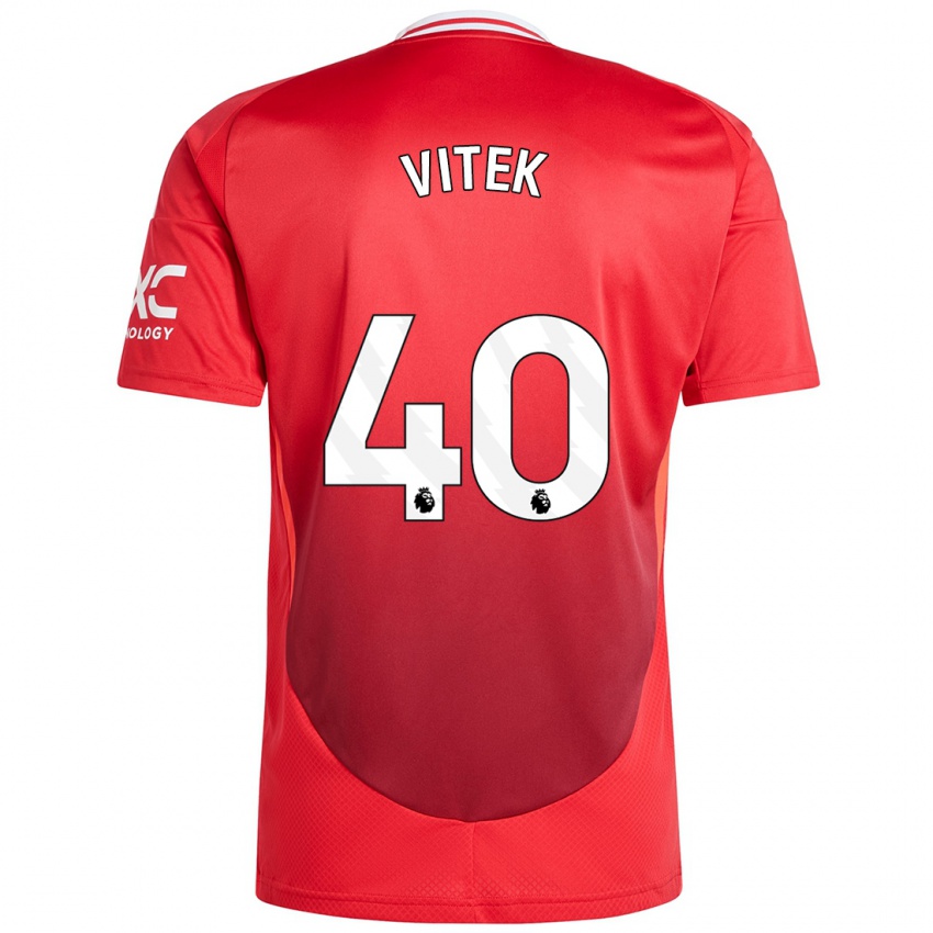 Herren Radek Vitek #40 Hellrot Heimtrikot Trikot 2024/25 T-Shirt Schweiz