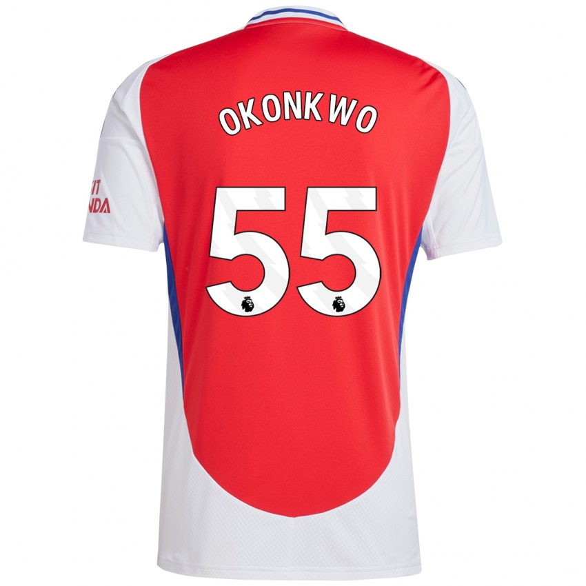 Homme Maillot Brian Okonkwo #55 Rouge Blanc Tenues Domicile 2024/25 T-Shirt Suisse