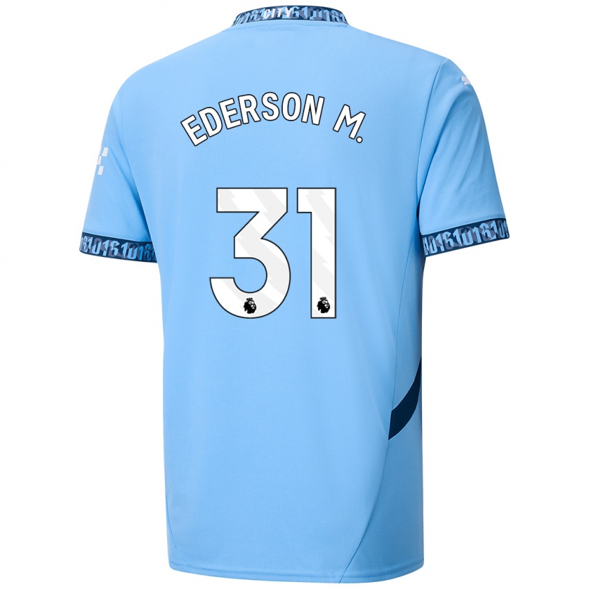 Homme Maillot Ederson Moraes #31 Bleu Marine Tenues Domicile 2024/25 T-Shirt Suisse