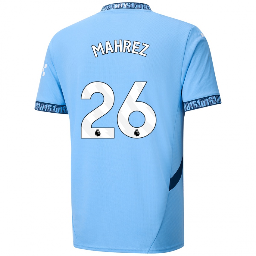 Homme Maillot Riyad Mahrez #26 Bleu Marine Tenues Domicile 2024/25 T-Shirt Suisse