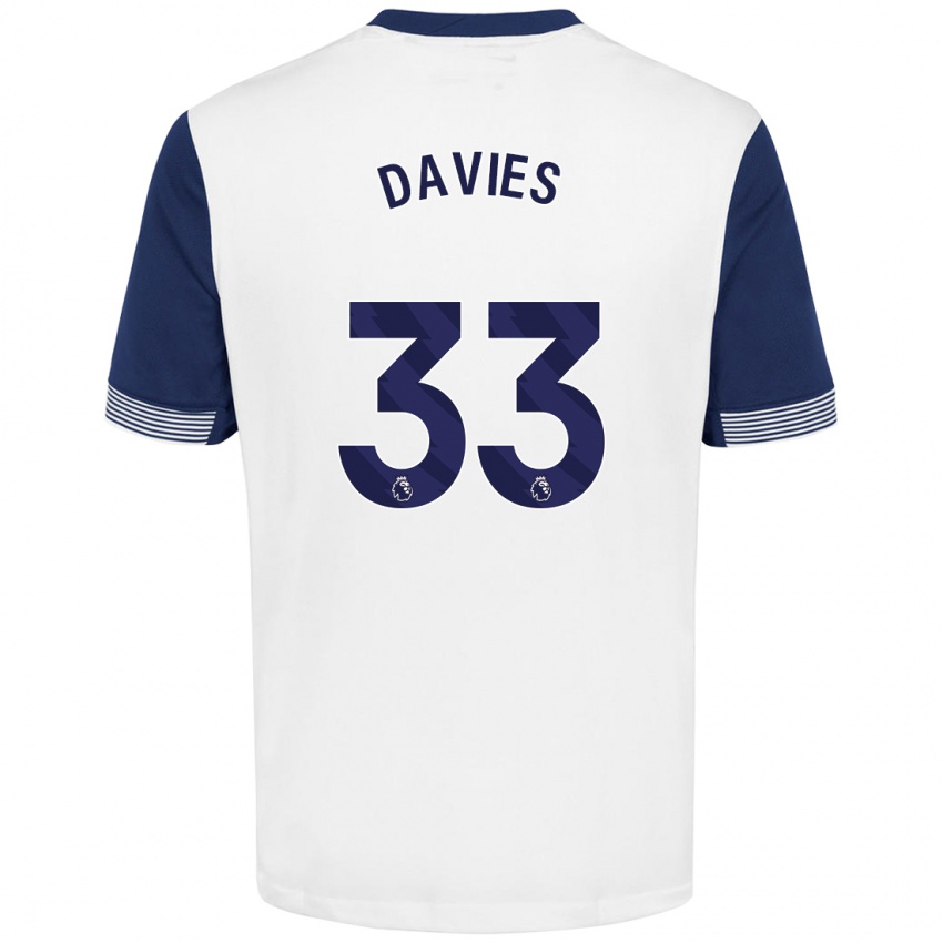 Herren Ben Davies #33 Weiß Blau Heimtrikot Trikot 2024/25 T-Shirt Schweiz